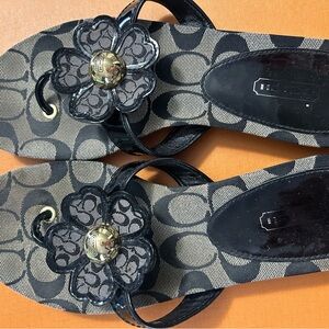 Coach Black Floral Women's Sandals